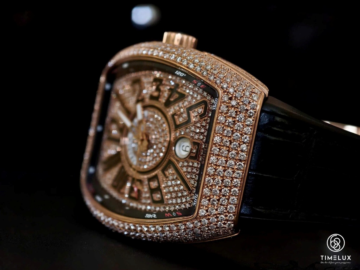 Franck Muller V41 Rose Gold Kim Cương Tùy Chỉnh 41mm Fullset