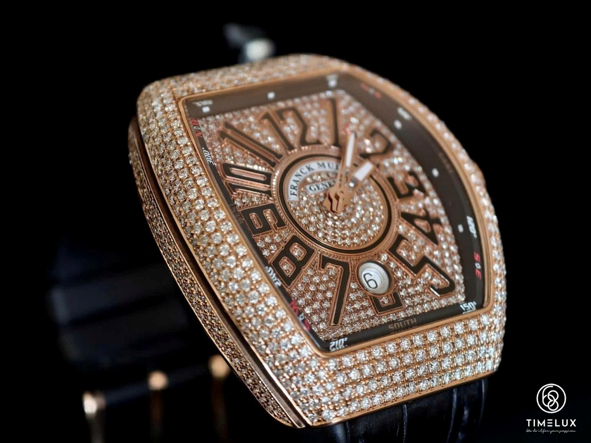 Franck Muller V41 Rose Gold Kim Cương Tùy Chỉnh 41mm Fullset