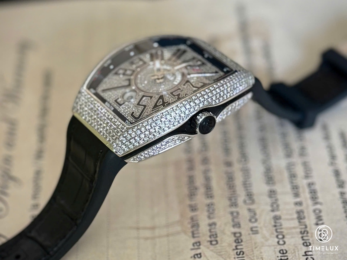 Franck Muller V41 Yatching Pave Full Diamond Custom Dial Automatic Size 41mm Fullset