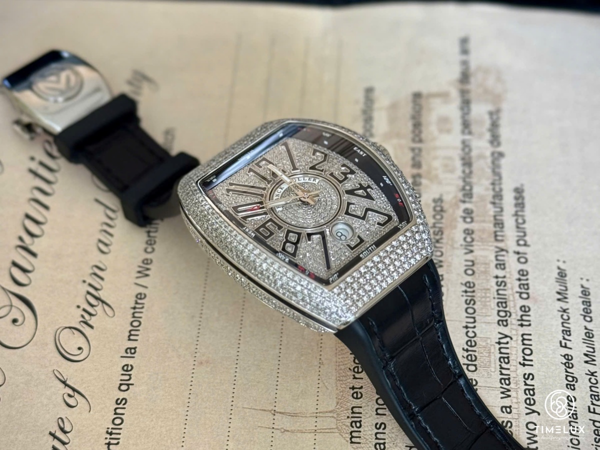 Franck Muller V41 Yachting 41mm Pave Full Diamond Fullset 2021