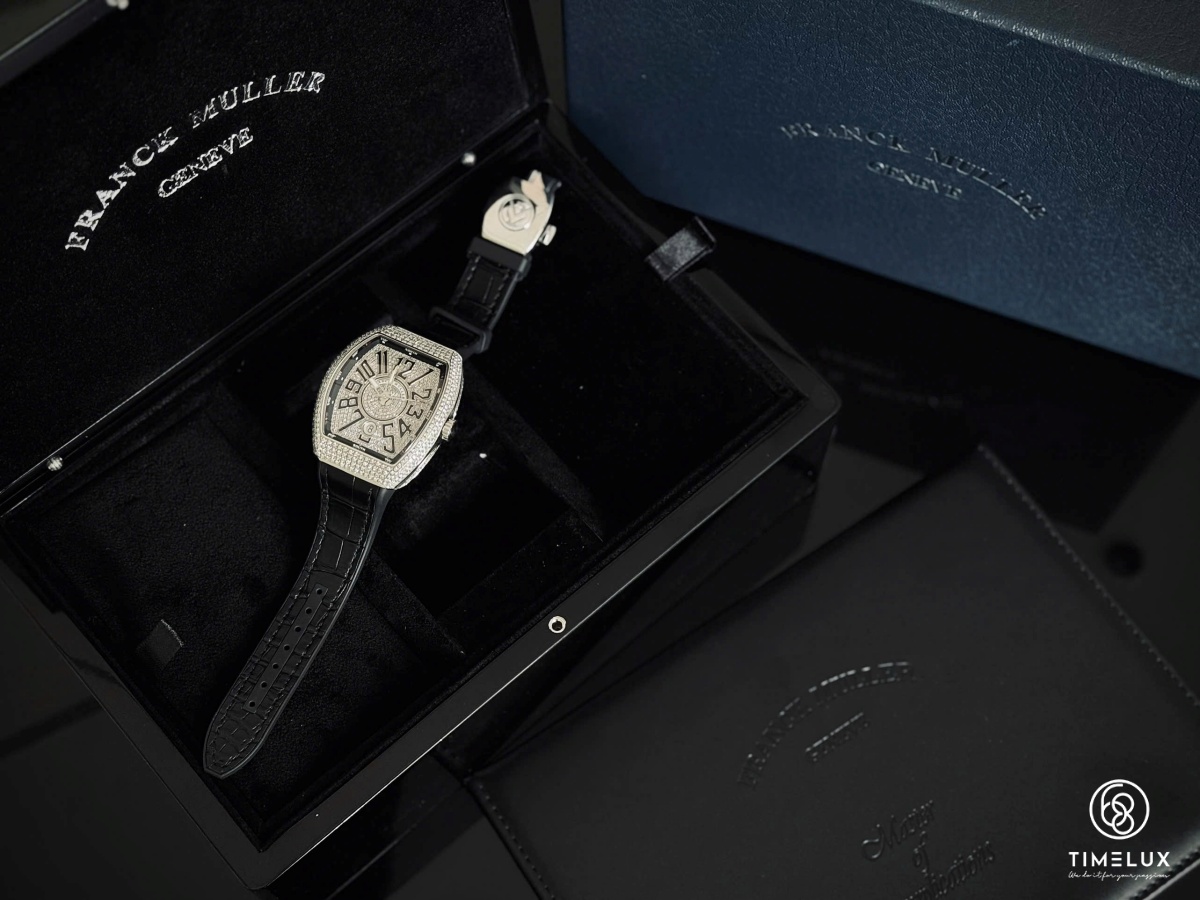 Franck Muller V41 Yachting Pave Full Diamond Custom Dial 41mm
