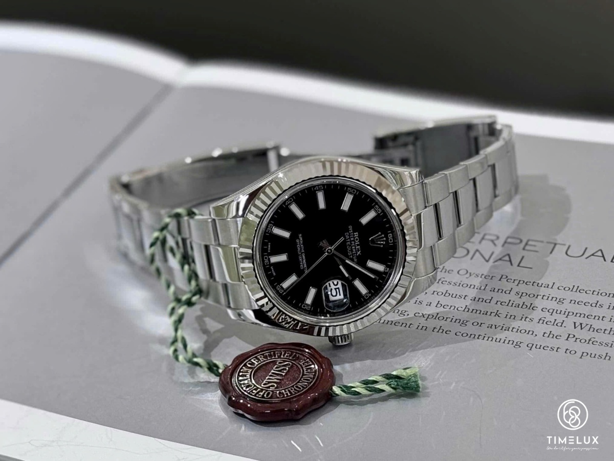 Rolex 116334 Datejust 41mm Mặt Số Đen Máy 3136 Fullset 2014