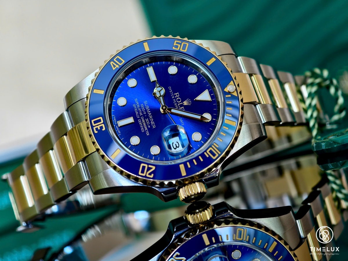 Rolex 116613LB Submariner Blue Dial Gold/Steel 40mm Fullset 2015