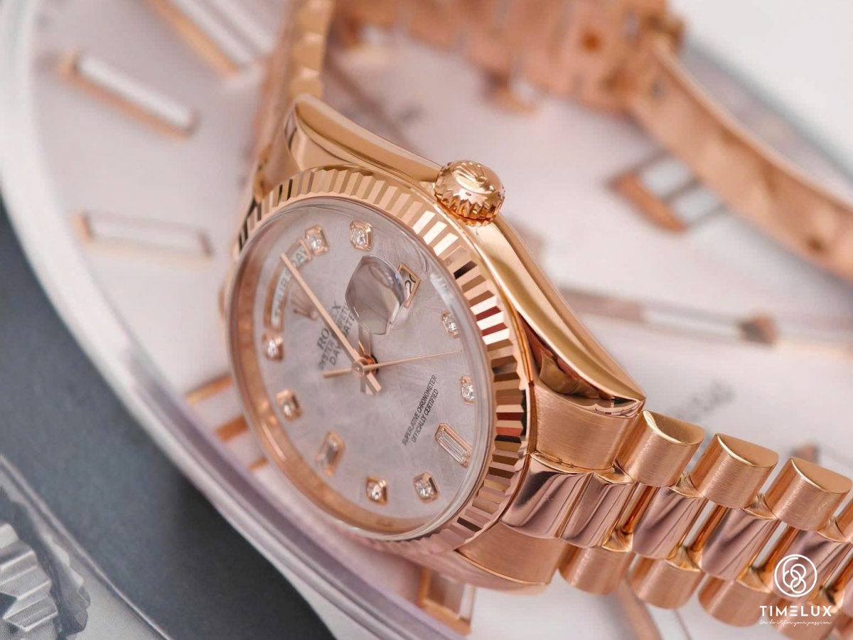 Rolex 118235 Day-Date 36mm Vàng Hồng Au750 Mặt Thiên Thạch