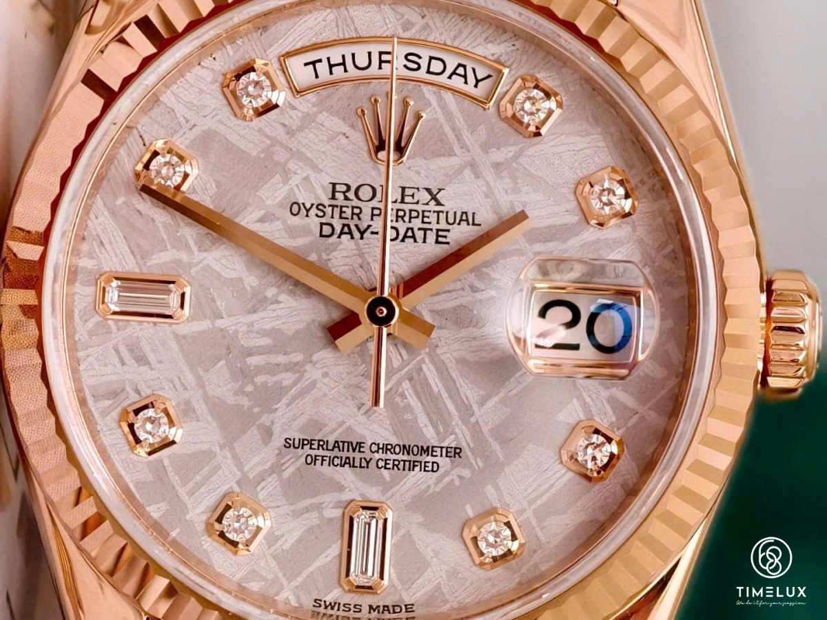 Rolex 118235 Day-Date 36mm Vàng Hồng Au750 Mặt Thiên Thạch