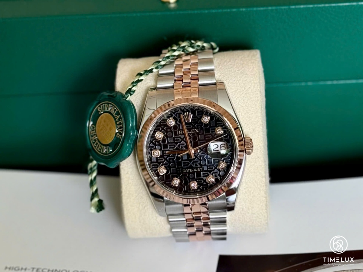 Rolex Datejust 116231 vi tính đen RoseGold/Steel 36mm