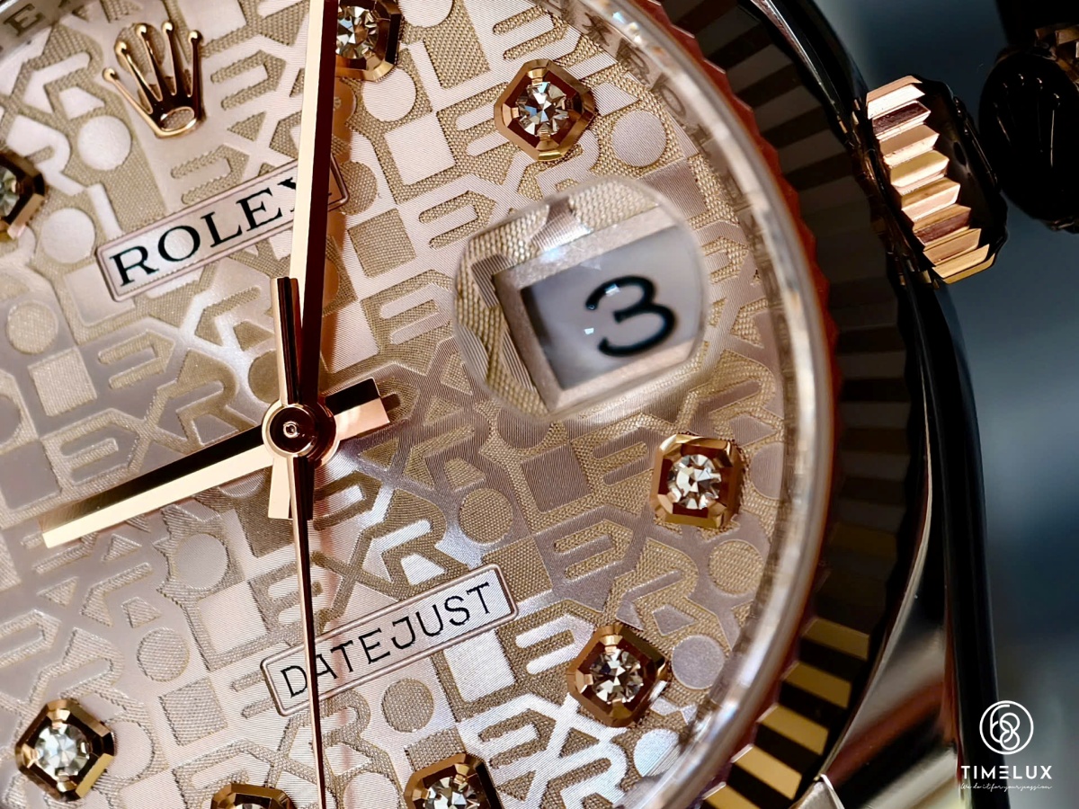 Rolex Datejust 116231 vi tính đen RoseGold/Steel 36mm Used Only