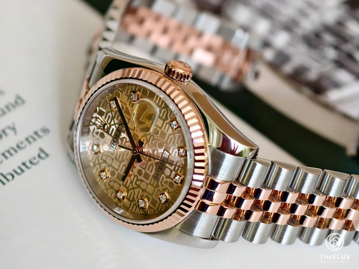 Rolex Datejust 116231 36mm Mặt Số Hồng Vàng Hồng Thép Không Hộp