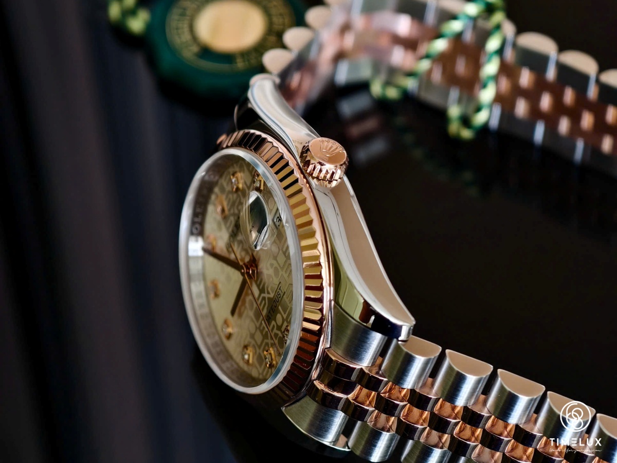 Rolex Datejust 116231 vi tính trắng RoseGold/Steel 36mm Used