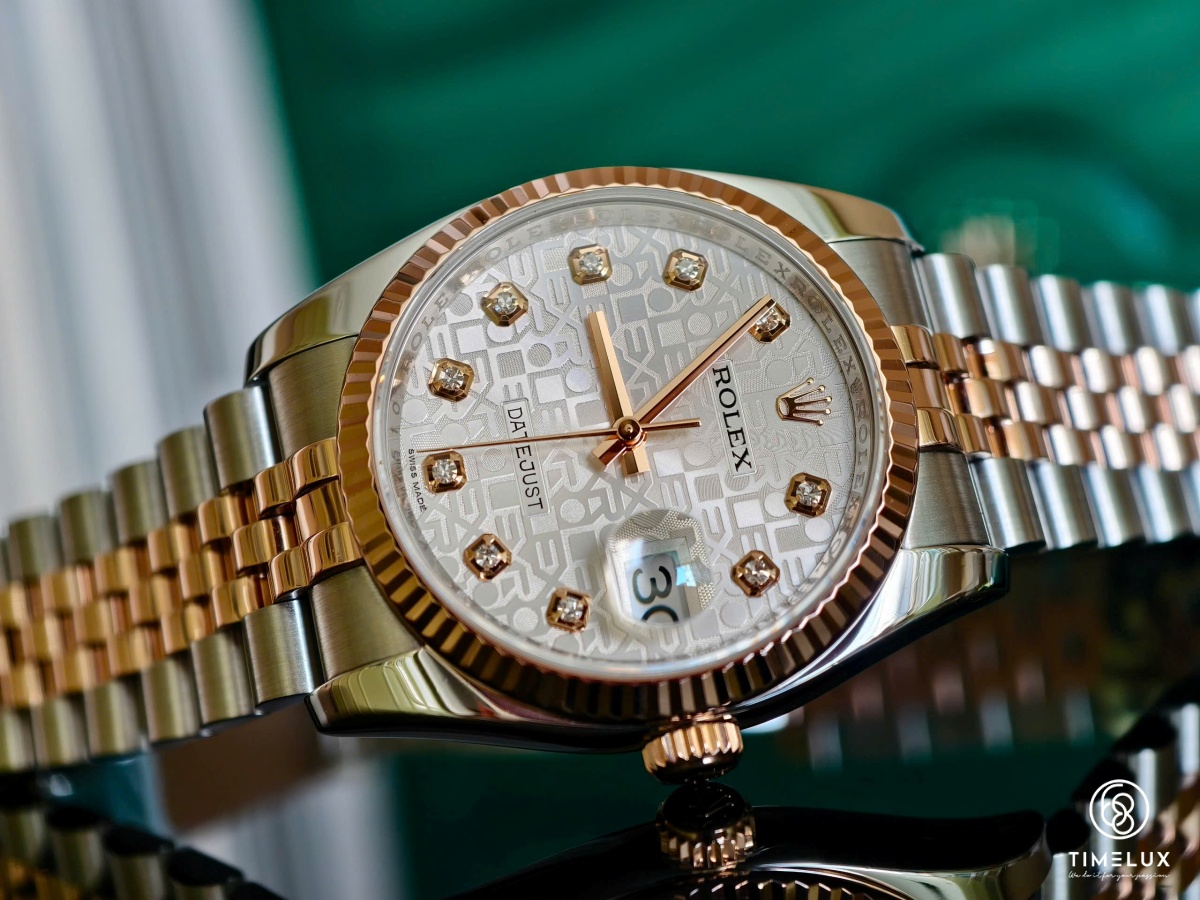 Rolex Datejust 116231 vi tính trắng RoseGold/Steel 36mm