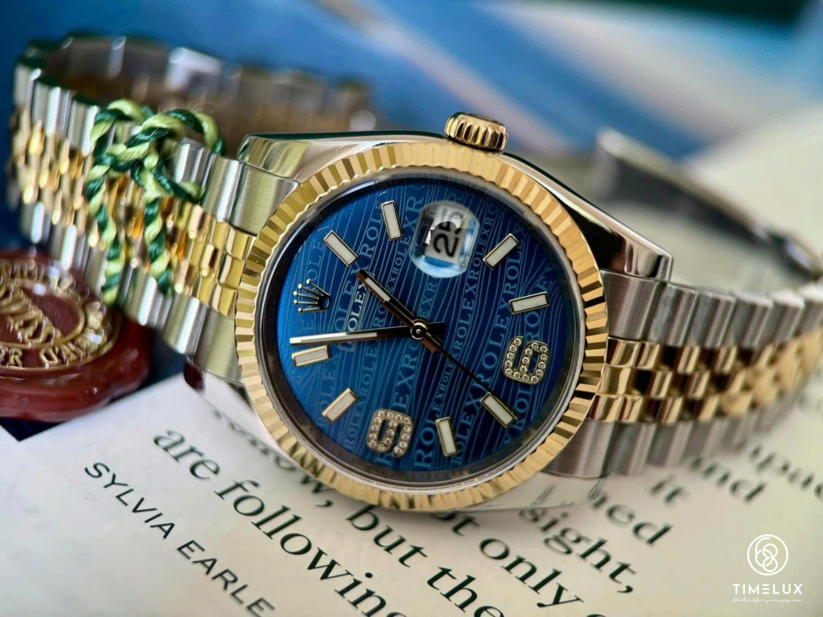 Rolex Datejust 116233 36mm Dây Jubilee Vàng Vàng/Thép Mặt BlueWave
