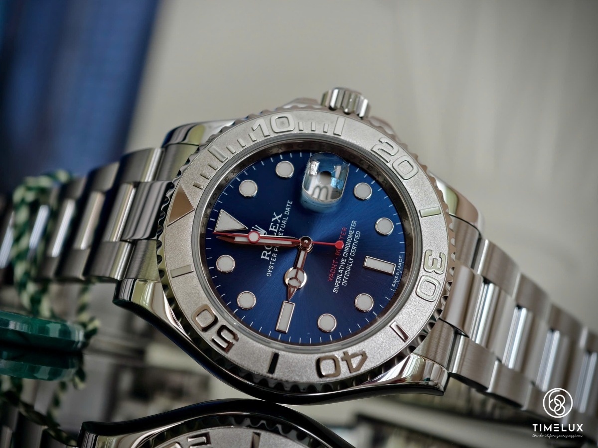 Rolex Yacht-Master 116622 Mặt Xanh Bezel Platinum 40mm Fullbox