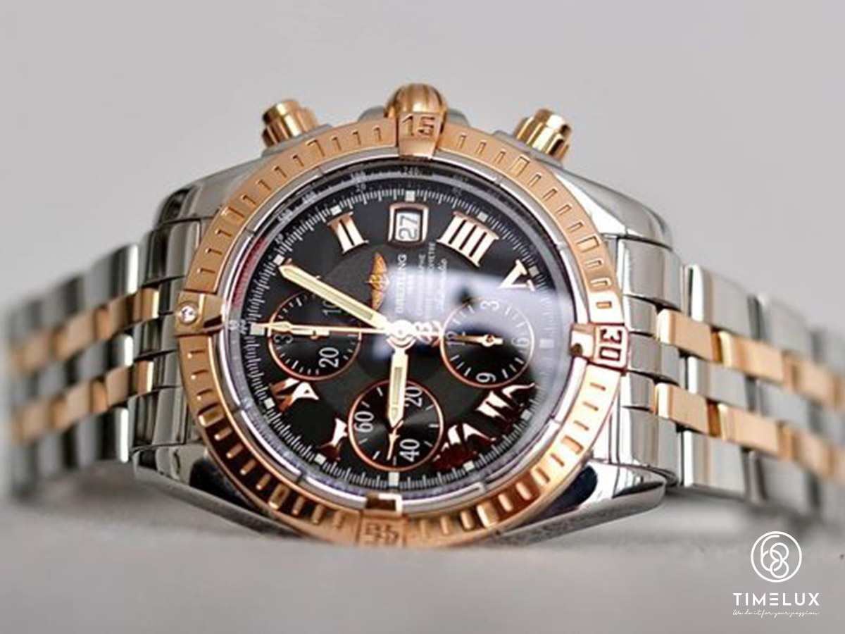 Breitling Chronomat Demi 18K 750 Rose Gold Bezel / Bracelet Chronograph Automatic Chronometer Size 43.5