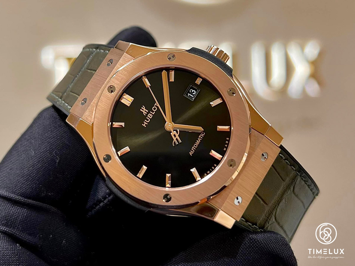 Hublot Classic Fusion King Gold Green Sunray Dial Automatic 42mm FullSet 2021