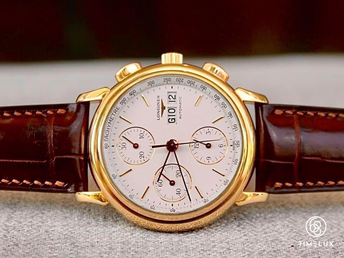 Longines Les Classic Day-Date 18K 750 Gold Chronograph Automatic Size 38mm