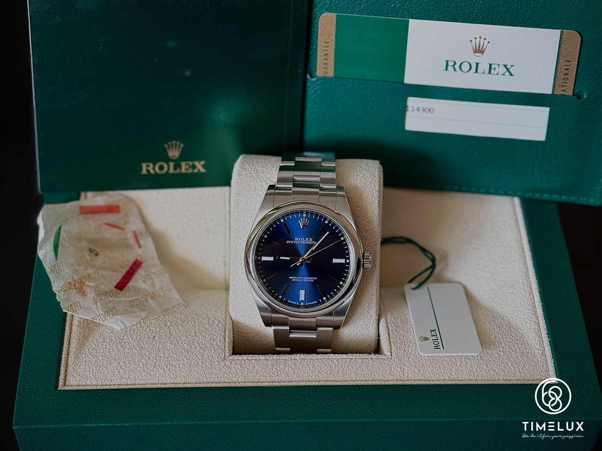 Rolex 114300 Blue Dial Oyster Perpetual 39mm