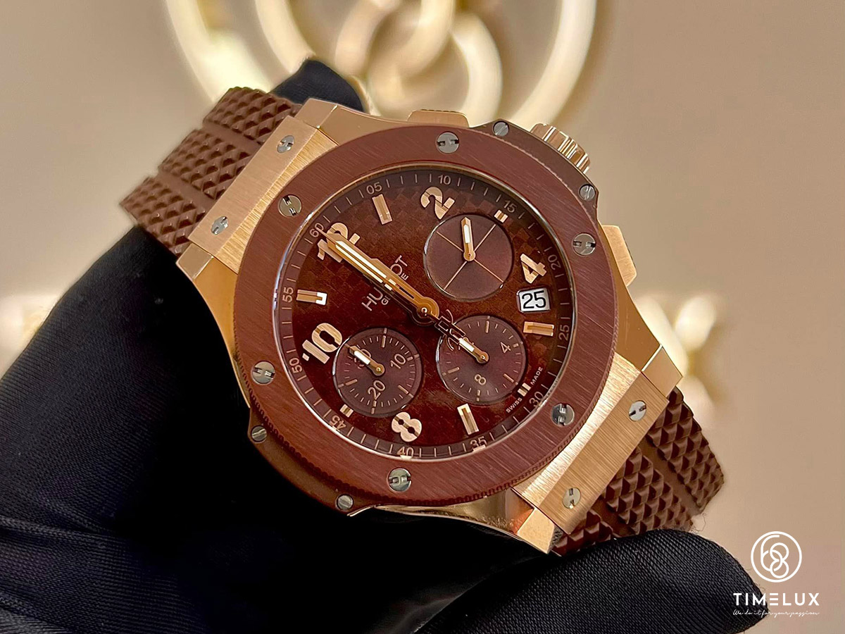 Hublot BigBang Cappuccino 18K750 Rose Gold & Borwn Ceramic Bezel Chronograph Automatic 41mm