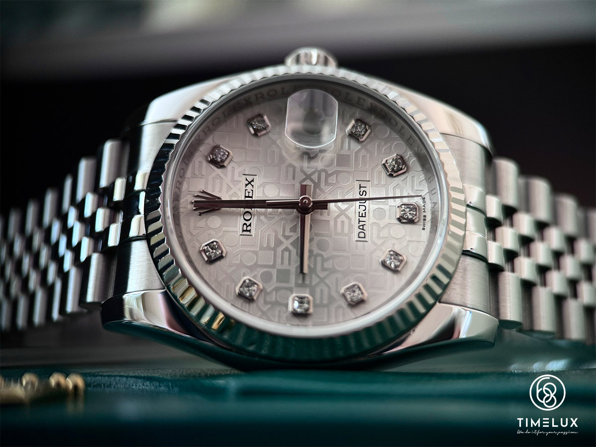 Rolex 116234 Datejust vi tính bạc White Gold Bezel 36mm