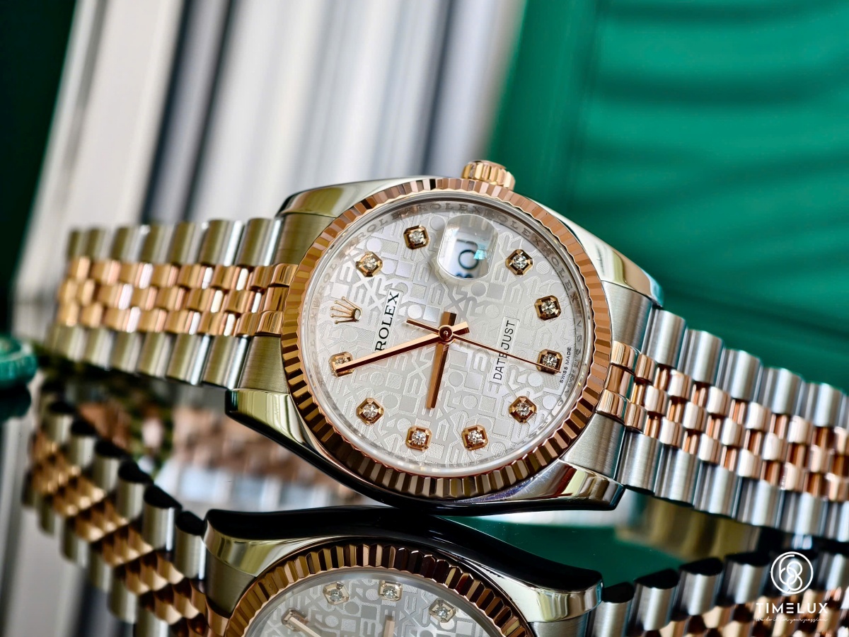 Rolex Datejust 116231 vi tính trắng RoseGold/Steel 36mm